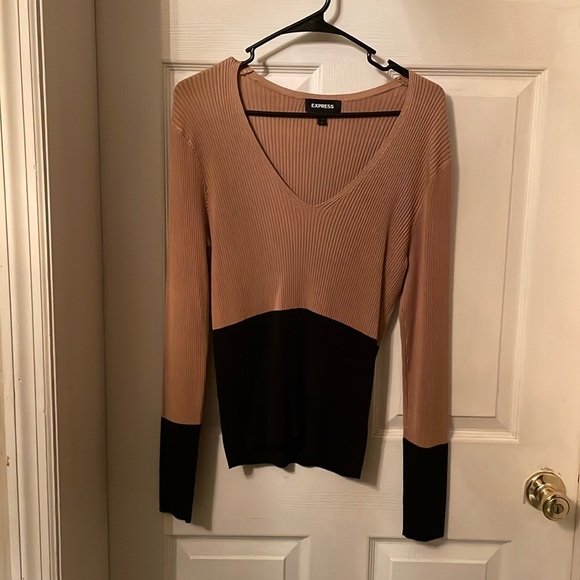 Express Sweaters - Brown and Black V neck express sweater in Large. Great condition.